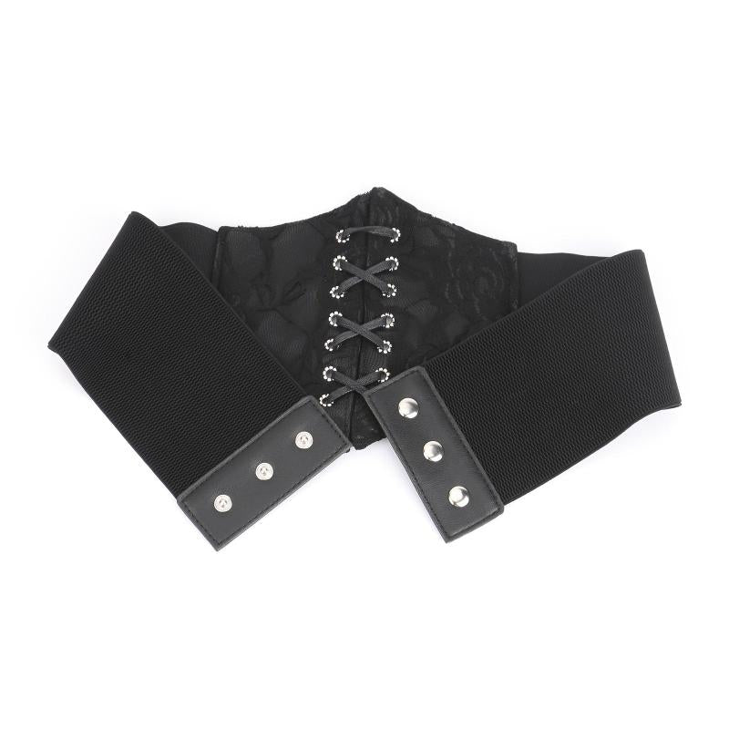 Elastic Waist Corset Belt for Women Lace Up Tied