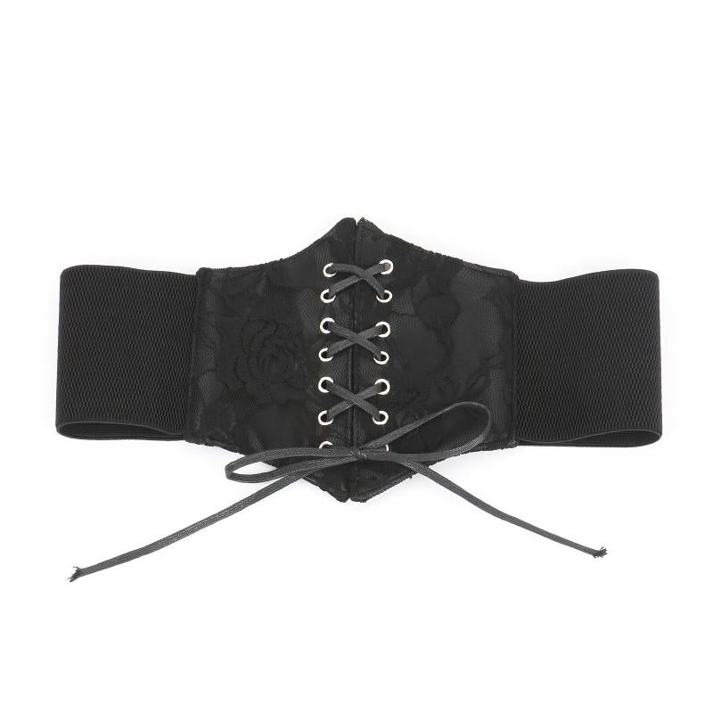 Elastic Waist Corset Belt for Women Lace Up Tied