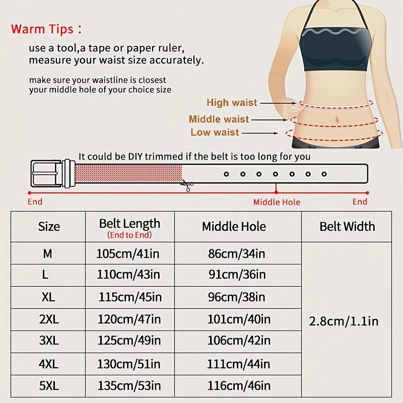  Leather Belt Square Pin Buckle Belt for Women
