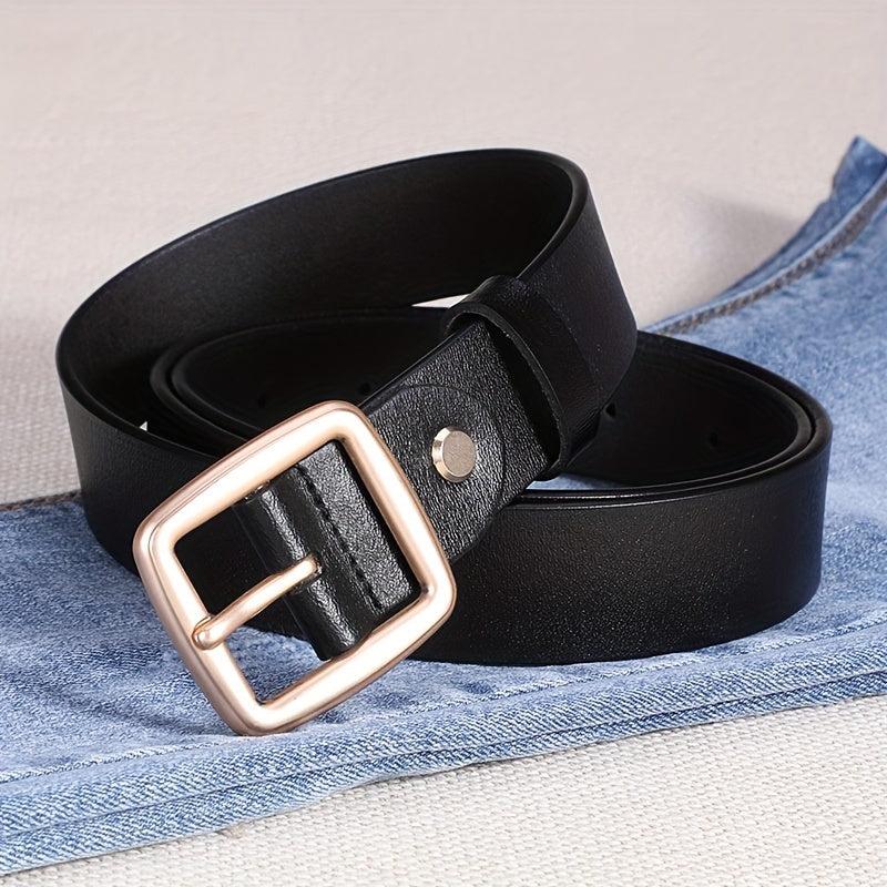  Leather Belt Square Pin Buckle Belt for Women