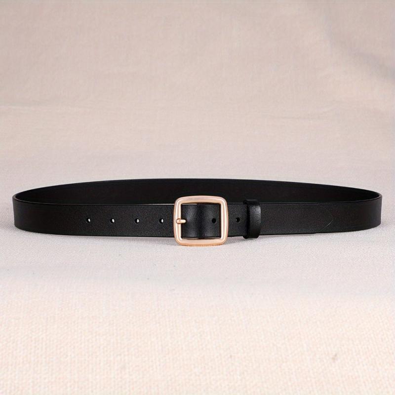  Leather Belt Square Pin Buckle Belt for Women