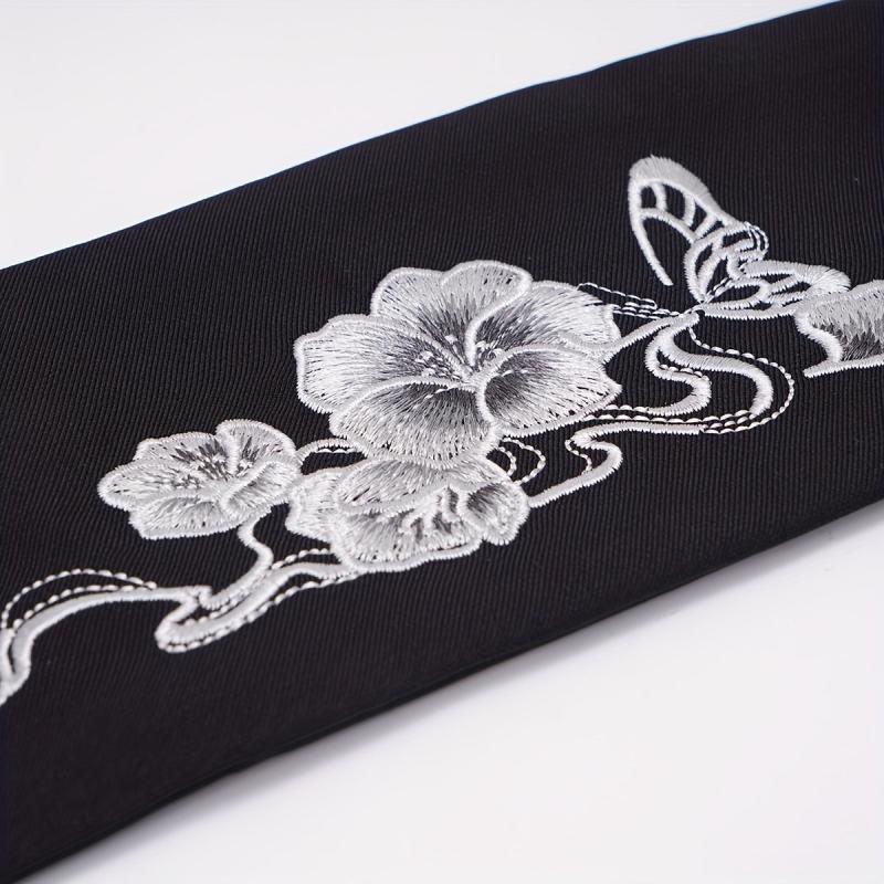 Vintage Flower Embroidery Cloth Belt Classic Bowknot Sash Belt