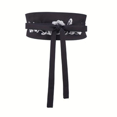 Vintage Flower Embroidery Cloth Belt Classic Bowknot Sash Belt