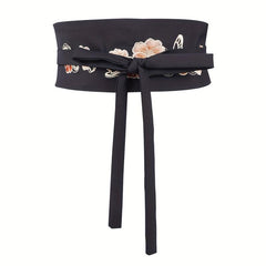 Vintage Flower Embroidery Cloth Belt Classic Bowknot Sash Belt