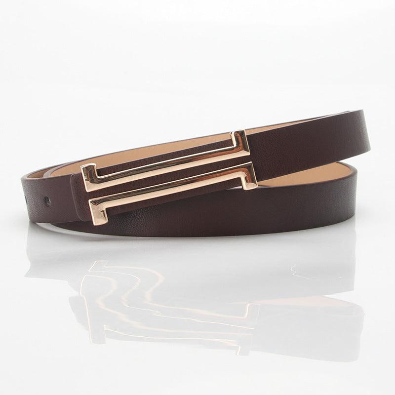 Women Leather Slim Skinny Thin Belts Ins Belts For Women Dress Jeans Strap