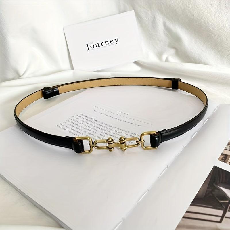 Double Buckle Thin Waist Belt Adjustable Women Girdle Dress Belt