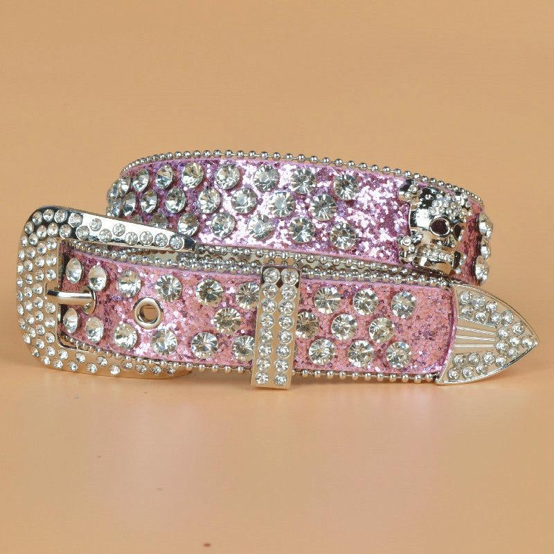 Rhinestone Skull Belt With Bling Stones For Couple