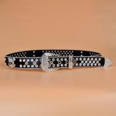 Rhinestone Skull Belt With Bling Stones For Couple
