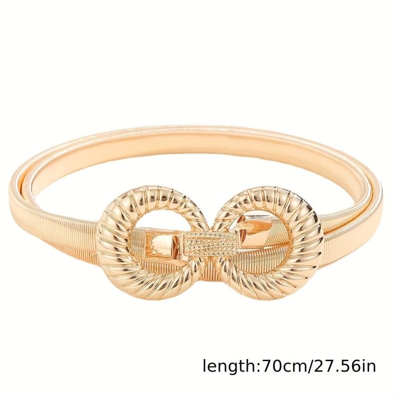 Boho Dress Belt Elastic Girdle Metal Waistband Women Decorative Belt