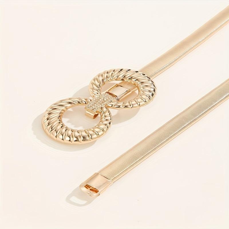 Boho Dress Belt Elastic Girdle Metal Waistband Women Decorative Belt