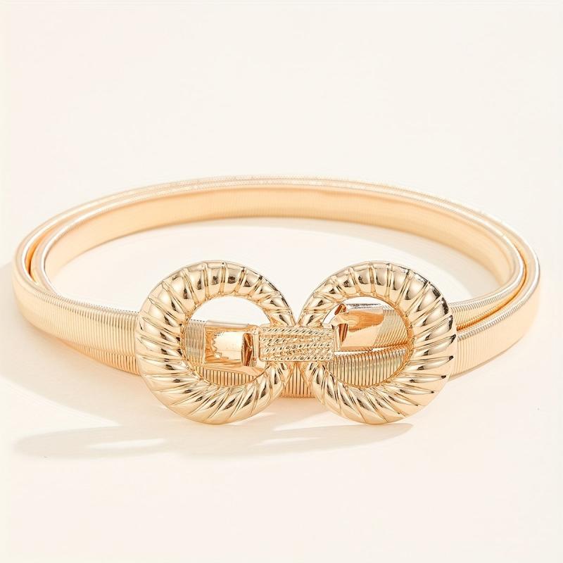 Boho Dress Belt Elastic Girdle Metal Waistband Women Decorative Belt