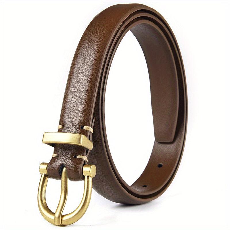 Casual Oval Buckle Leather Belt for Women