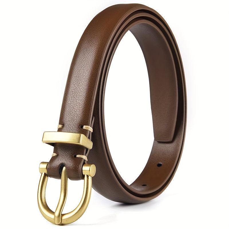 Casual Oval Buckle Leather Belt for Women