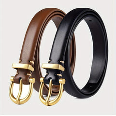 Casual Oval Buckle Leather Belt for Women