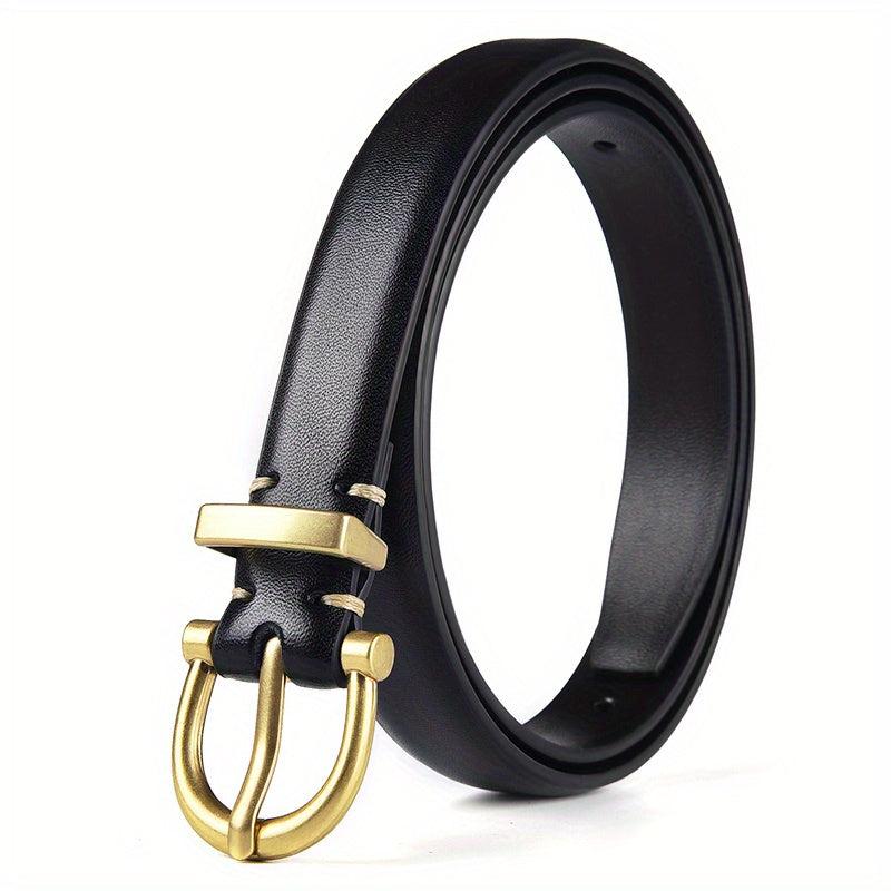 Casual Oval Buckle Leather Belt for Women