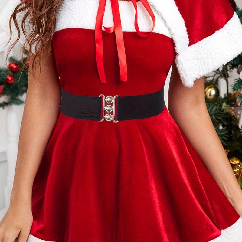 Women's Casual Elastic Wide Belt with Metal Buckle