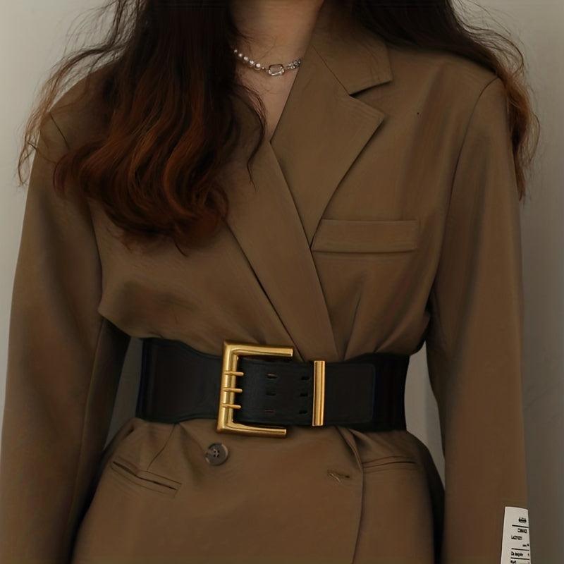 Vintage PU Leather Wide Belt For Women