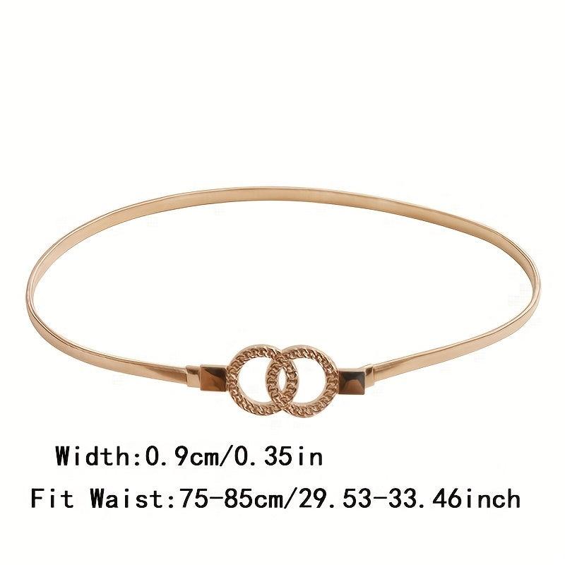 Double Circle Waistband Elastic Hollow Out Chain Belt For Women