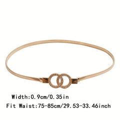 Double Circle Waistband Elastic Hollow Out Chain Belt For Women