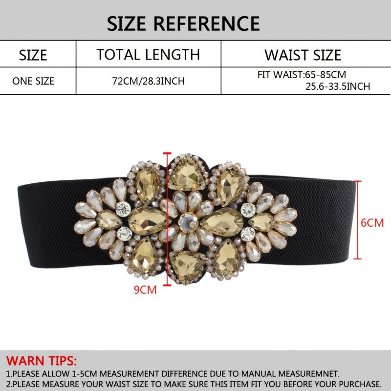 Vintage Rhinestone Elastic Band Dress Belt for Her