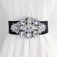 Vintage Rhinestone Elastic Band Dress Belt for Her