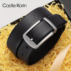 Men's Leather Belt Insert Buckle First Layer Cowhide Leather Length 47 24in