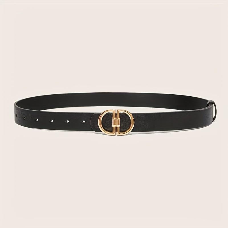 Classic Double D Buckle PU Waist Belt for Women