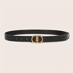 Classic Double D Buckle PU Waist Belt for Women