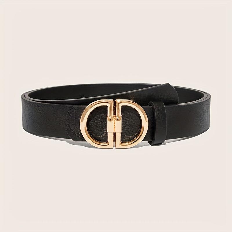 Classic Double D Buckle PU Waist Belt for Women