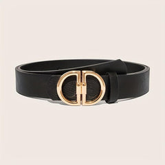 Classic Double D Buckle PU Waist Belt for Women