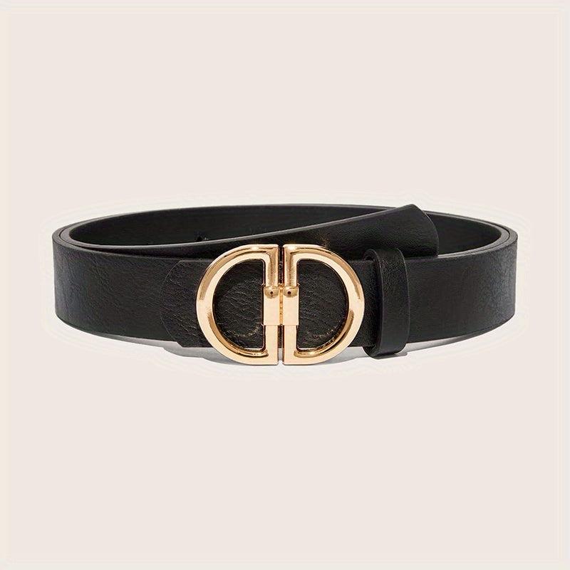 Classic Double D Buckle PU Waist Belt for Women