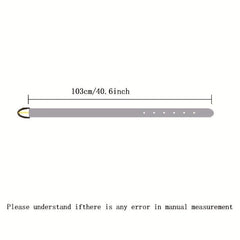 Oval Long Buckle Thin Belts Solid PU Belt Women Coat Dress Jeans Belts