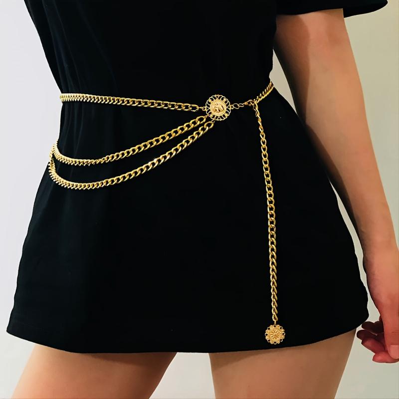 Boho Sun Flower Body Chain Golden Beach Belt for Women