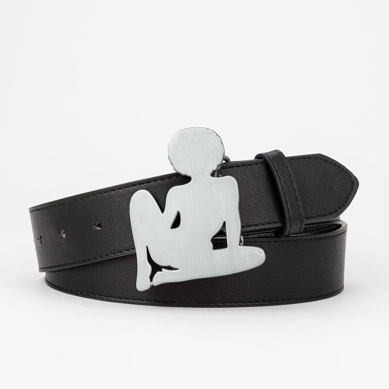  Punk Belt Stylish Character Buckle PU Belt
