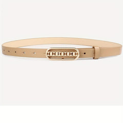 Oval Buckle Belt Set Classic Solid PU Leather Waist Belt Casual Jeans Pants Belt