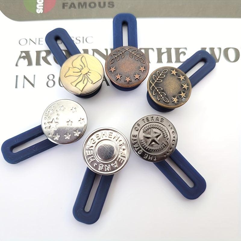 6pcs Waistband Extender Button Retractable Extended Jeans Button