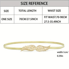 Rhinestone Wing Stretch Belt Gold Silver Women Girdle Dress Waistband