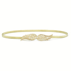 Rhinestone Wing Stretch Belt Gold Silver Women Girdle Dress Waistband