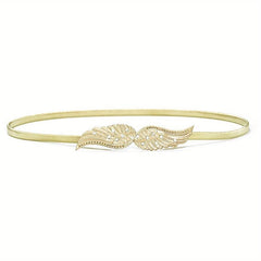 Rhinestone Wing Stretch Belt Gold Silver Women Girdle Dress Waistband