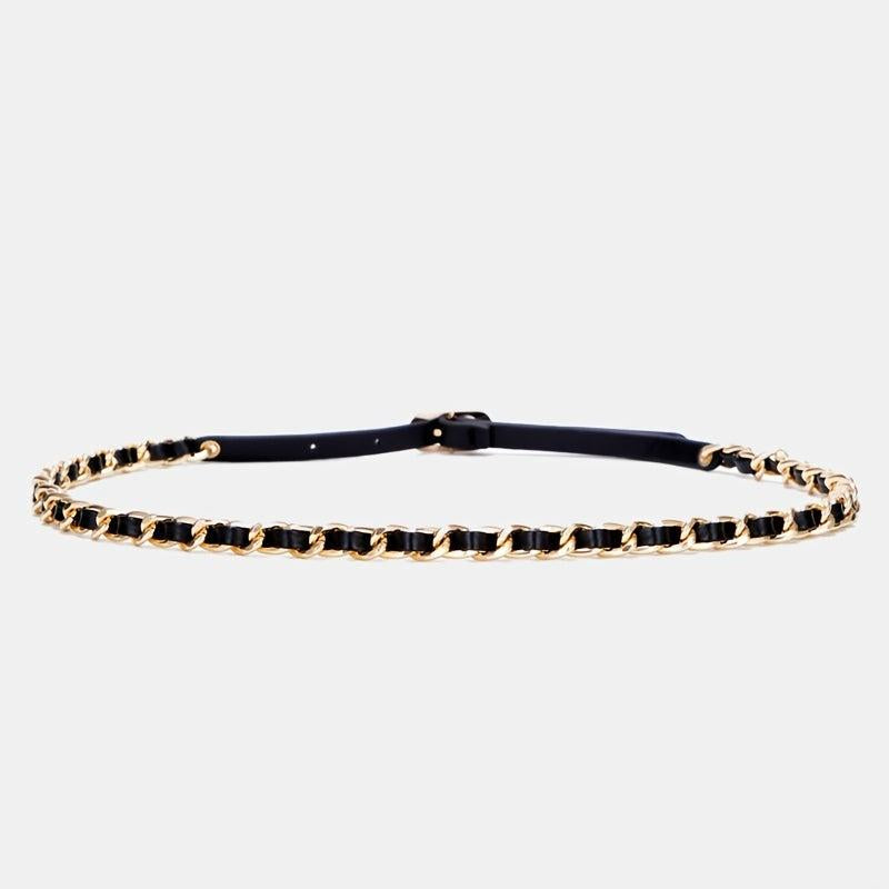 Women's Thin Waist Chain Metal Belt for Dress