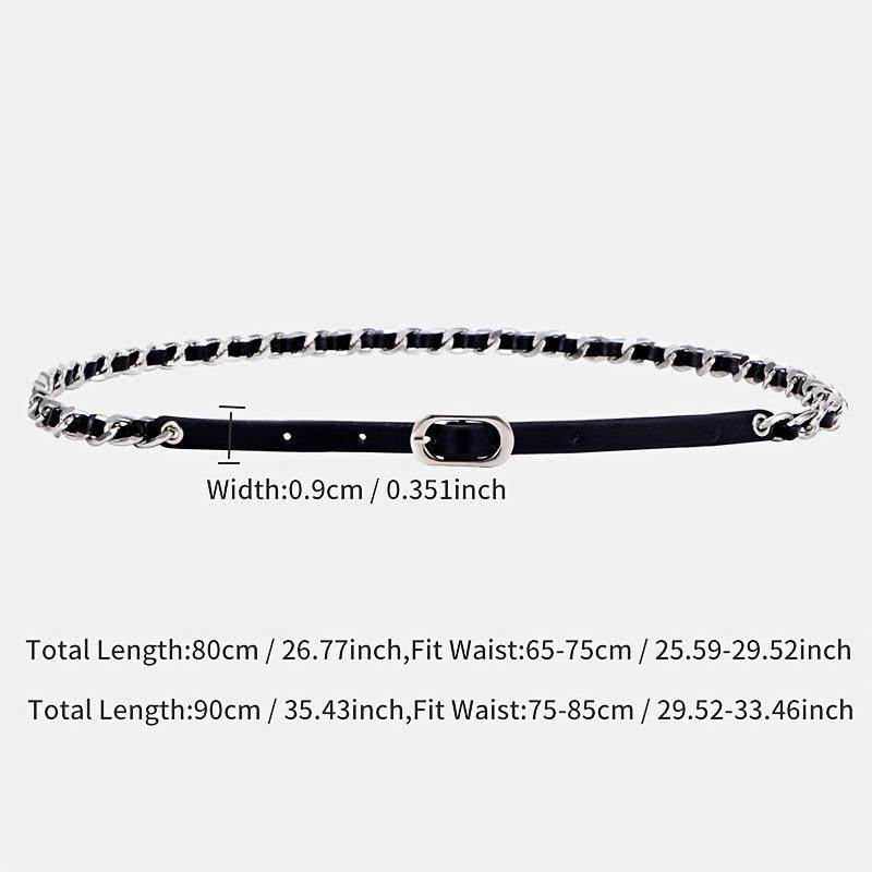 Women's Thin Waist Chain Metal Belt for Dress
