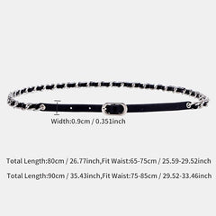 Women's Thin Waist Chain Metal Belt for Dress