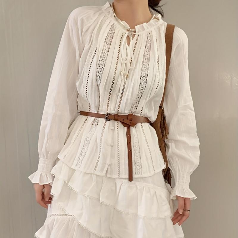 Round Buckle Knotted Thin PU Belt for Women