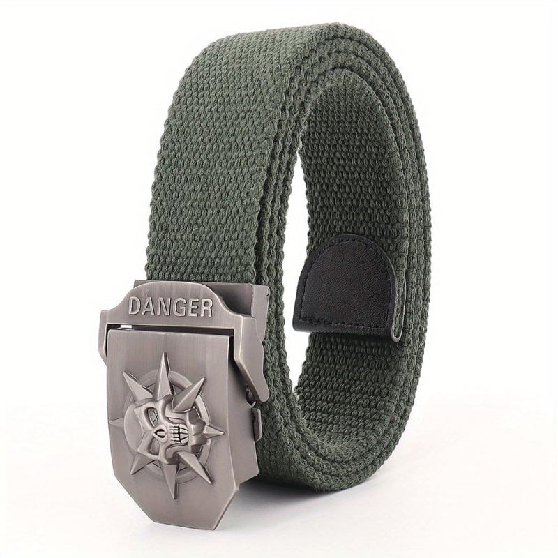 Skull Pattern Tactical Belt with Alloy Buckle