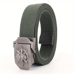 Skull Pattern Tactical Belt with Alloy Buckle