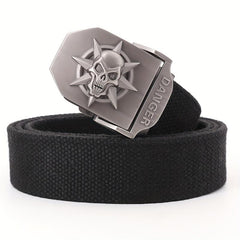 Skull Pattern Tactical Belt with Alloy Buckle