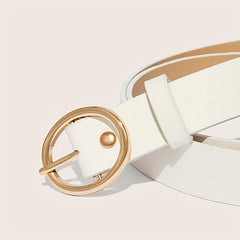 Embossed PU Belt with Golden Pin Buckle Set