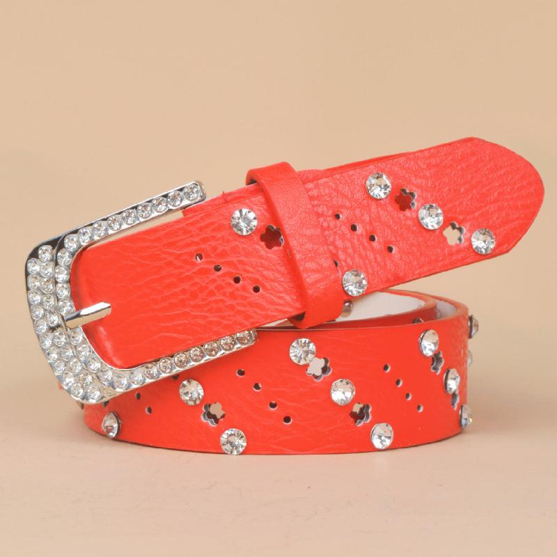 Women's Rhinestone Inlaid Casual Waist Belt