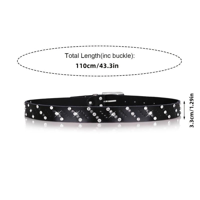 Women's Rhinestone Inlaid Casual Waist Belt