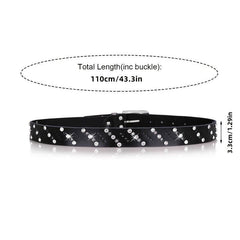 Women's Rhinestone Inlaid Casual Waist Belt